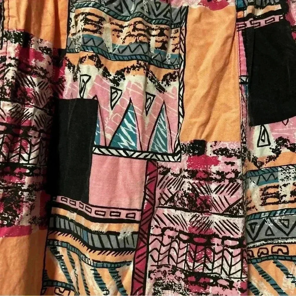Vintage Pink & Peach Aztec Print Joggers | Comfy Stretch Waist | L/XL - Picture 3 of 7
